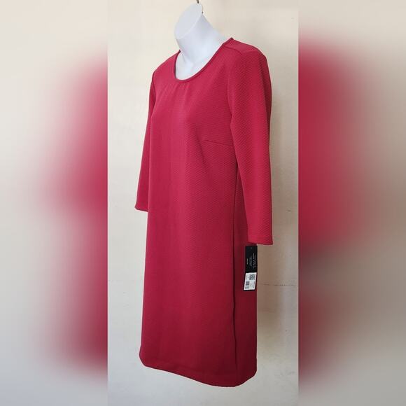 DAISY FUENTES Fuchsia Textured Shift Dress Size S - Picture 4 of 11